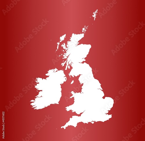 map of UK on red gradient background