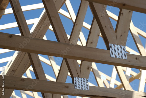 New home construction: roof rafters