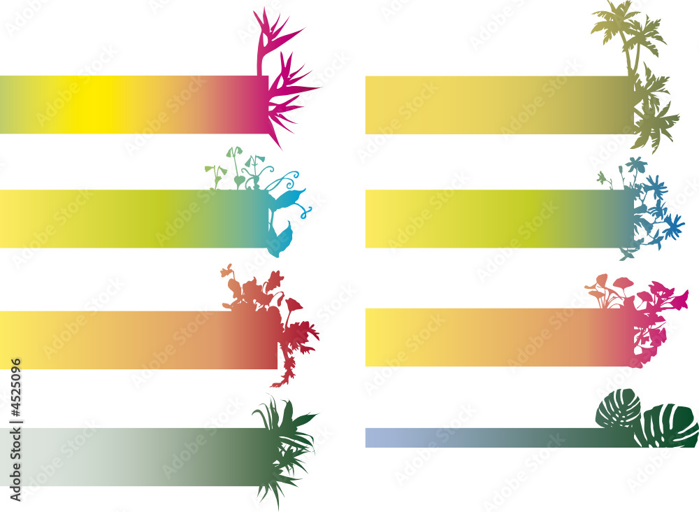 Obraz premium colorful banners with flower silhouettes