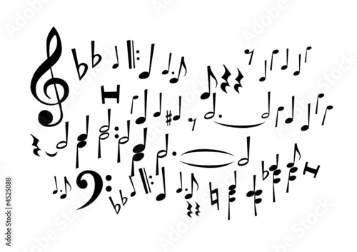 Music Notes (editable vector or XXL jpeg image)