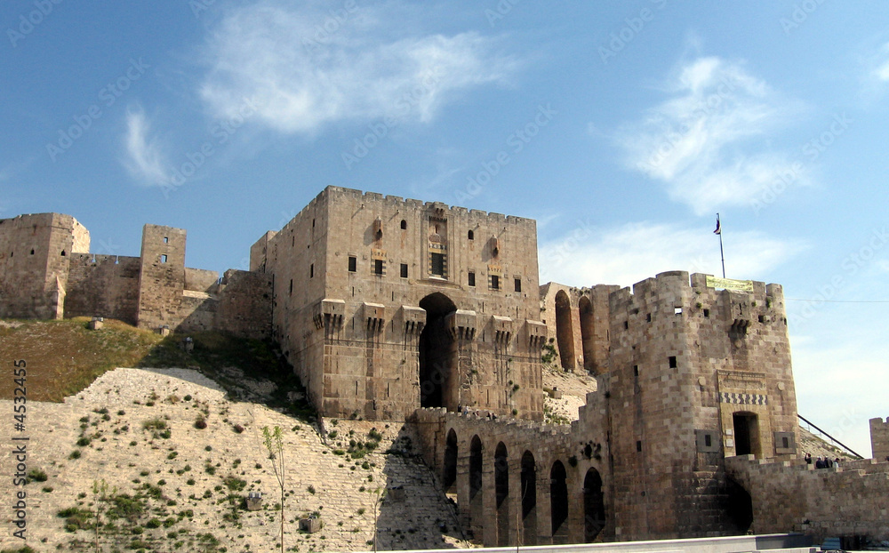 Citadel in Aleppo - gate, mount entranceway and ramparts