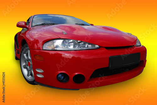 Red sport car (isolated with clipping path)