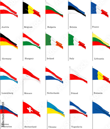 National flags of some European countries