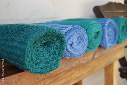 Row of beach towels