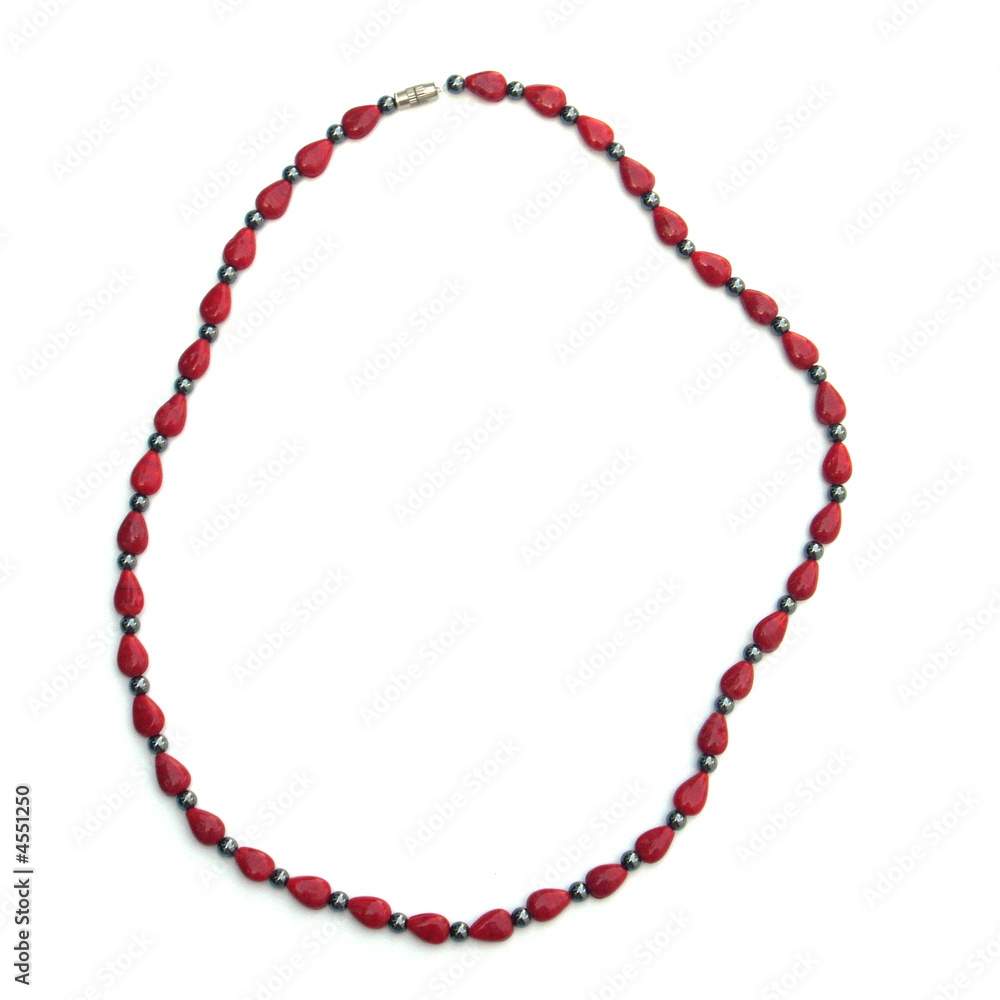 collier hématite et pierres rouges collier hématite et pierres rouges