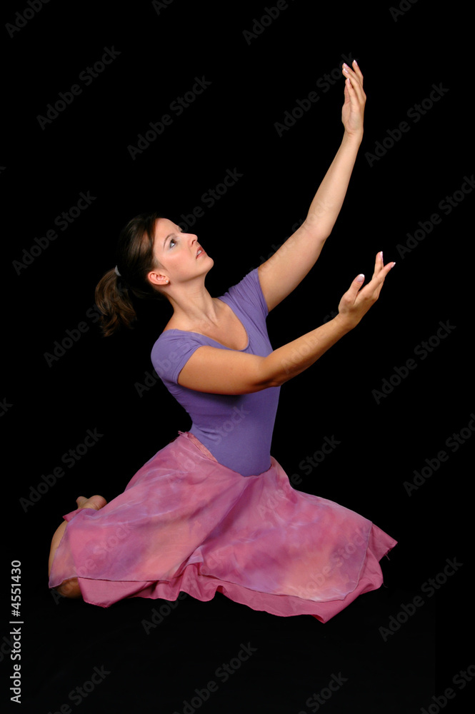 Naklejka premium Ballerina Raising Hands