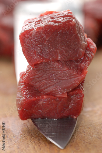 cubes de viande