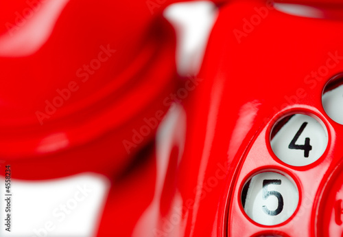 Canvas Print Red Phone Rotary Dial