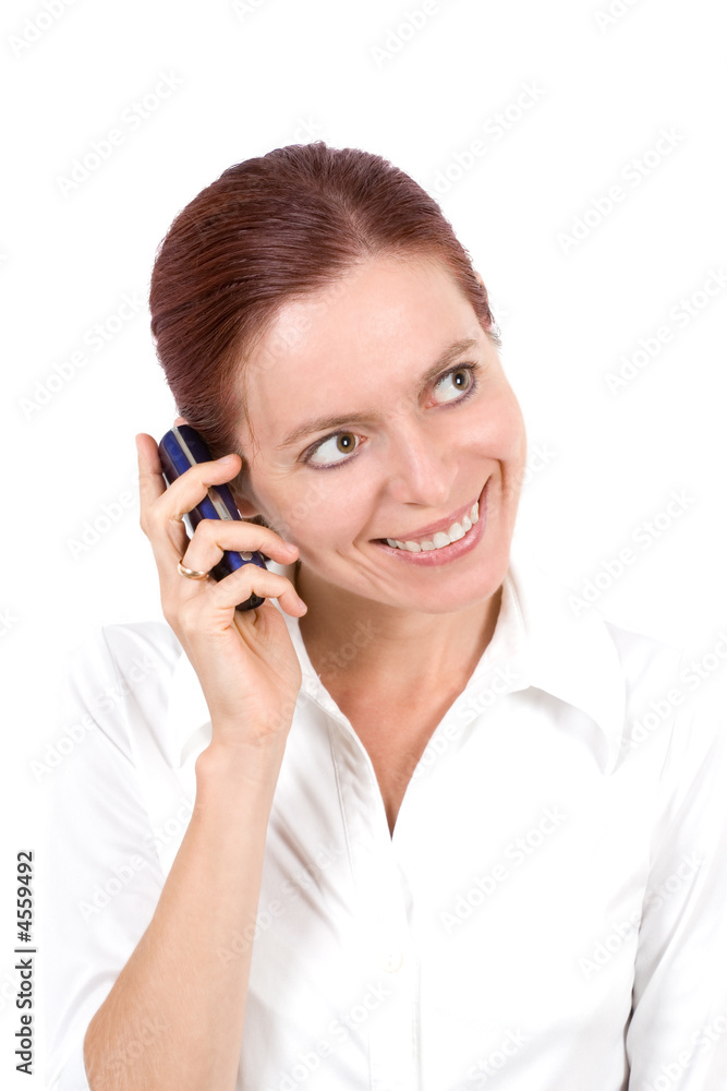 Young smiling woman with cellular phone Young smiling woman with cellular phone
