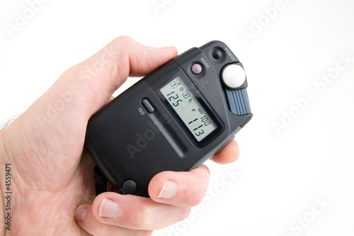 Light meter on white background