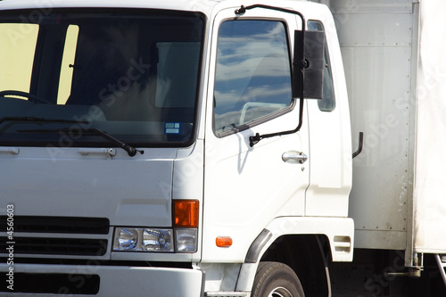 Small white truck front