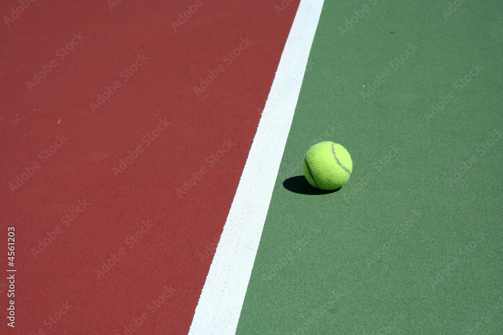 Tennis ball near net