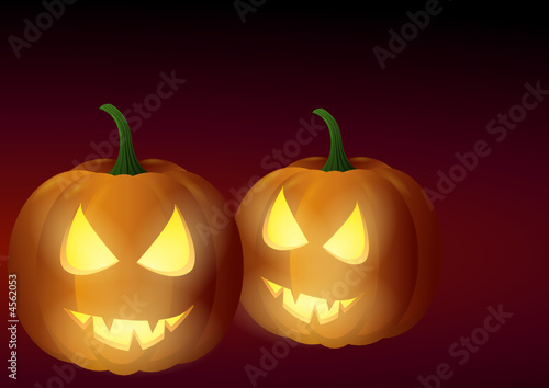 Deux Jack'O Lantern dans la nuit
