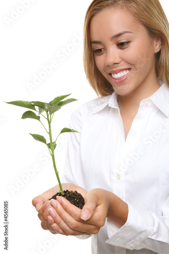 Pretty Woman and Growth Plant