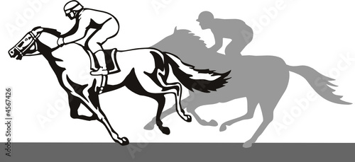 Horse and jockey on a winning run
