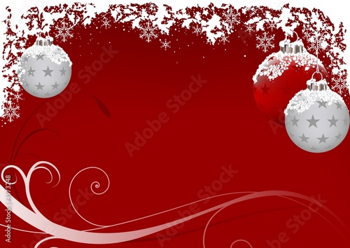 Xmas Red Frost - illustration as christmas background
