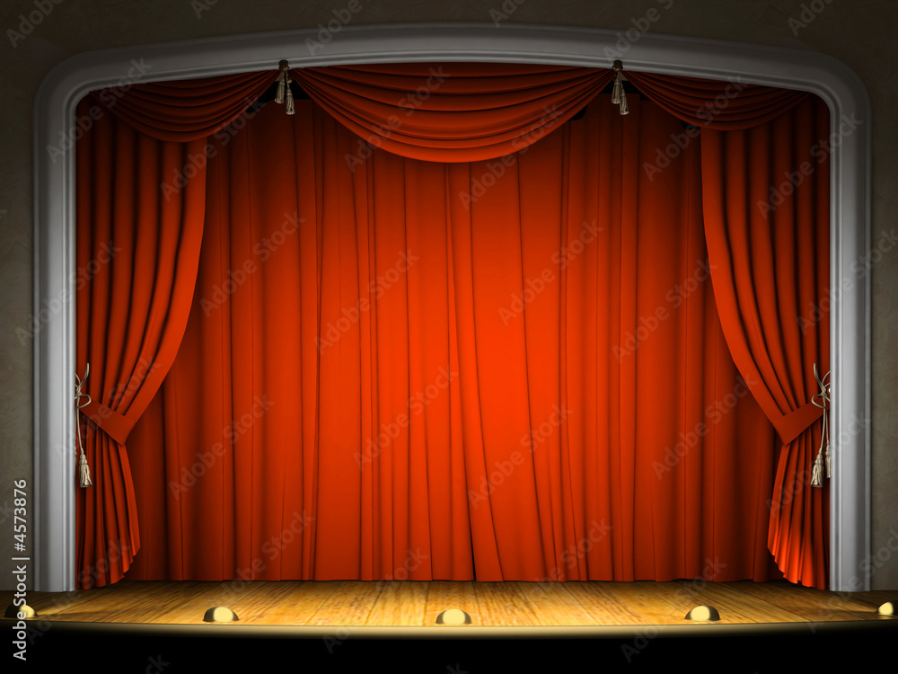 © Dmitry Berg - Empty stage with red curtain in expectation of performance