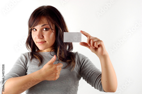 woman with business card  #8 photo