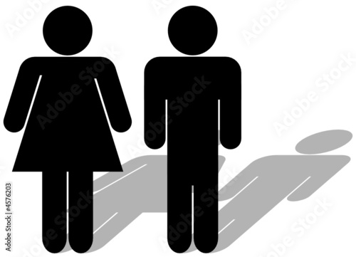 silhouettes d'un couple homme femme avec ombre