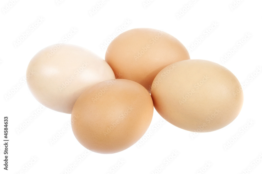 four eggs isolated on white four eggs isolated on white