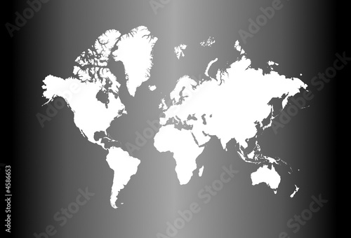 Fototapeta Naklejka Na Ścianę i Meble -  world map on gray gradient background