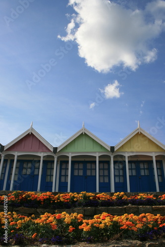 Wallpaper Mural Beach huts or chalets and flowers Torontodigital.ca