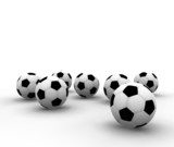 isolated soccer balls - 3d render illustration