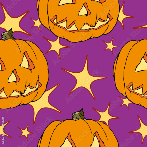 a seamless vector pattern with halloween pumpkin