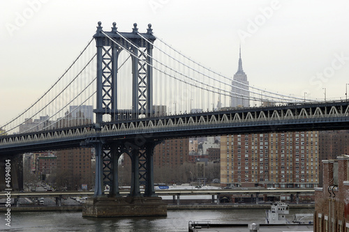 brooklyn bridge with the empire state building