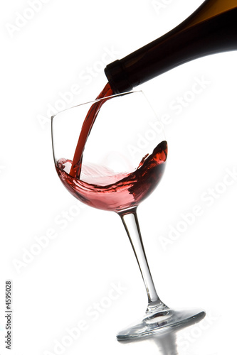 Red wine pouring