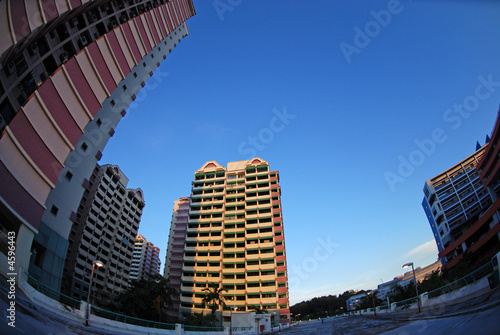 Apartment flat and skies in the city