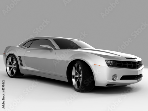 silvery sports car