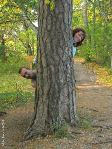 two heads in forest