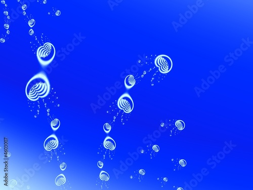 water drops on the blue background