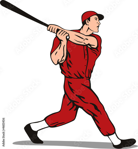 Baseball batter striking