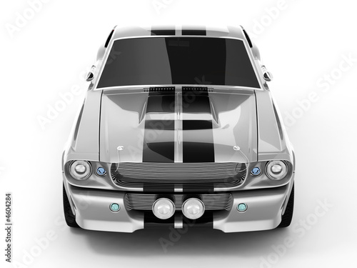 Silvery Classical Sports Car