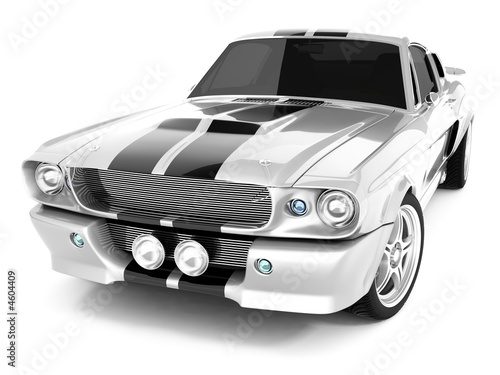 Silvery Classical Sports Car
