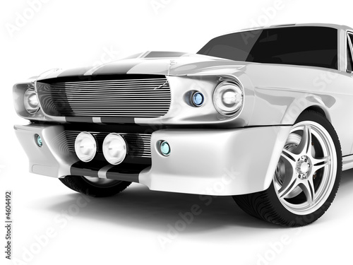 Silvery Classical Sports Car