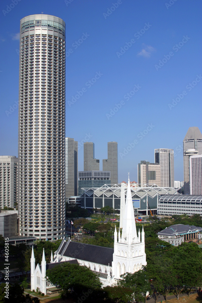 Obraz premium Singapore skyline, stamford, suntec c