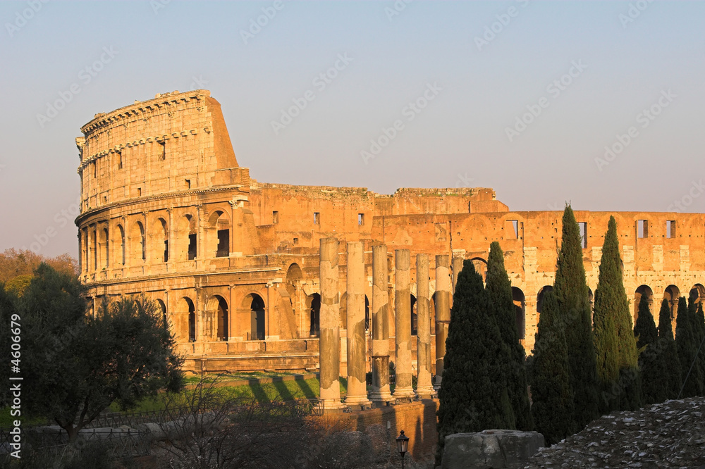 Famous Colosseum or Coliseum in Rome(Flavian Amphitheatre)