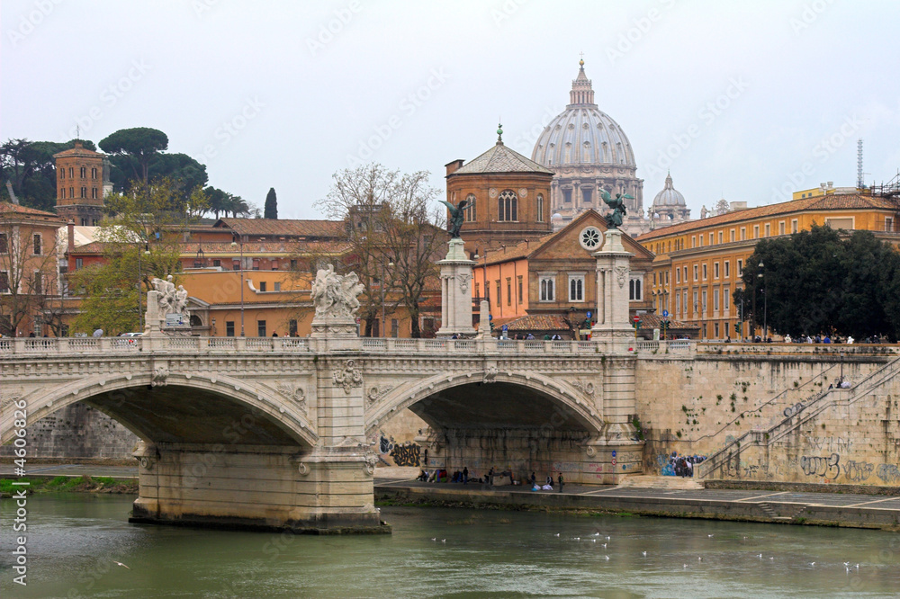 Angel's bridge in Rome,Italy