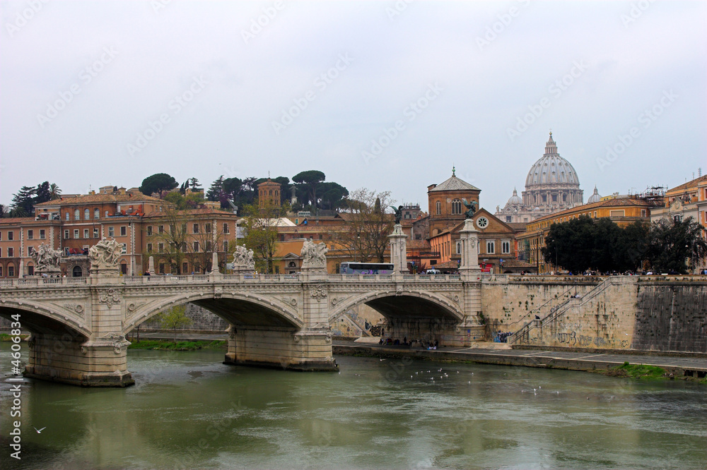 Porte Sant'Angelo or Bridge of Hadrian in Rome, Italy