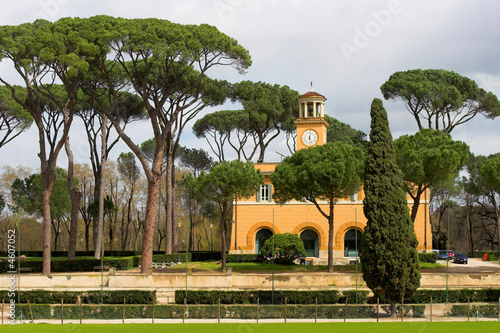 Villa borghese, Casina dell'orologio, park in Rome,Italy