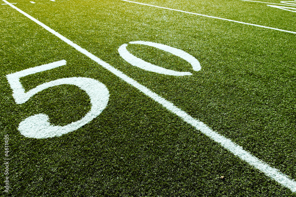 Football Field on 50 Yard Line