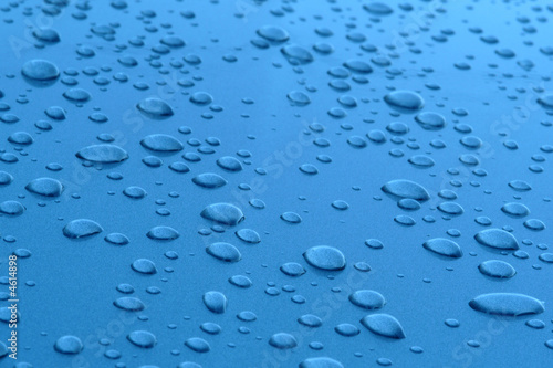Water drops in metallic surface