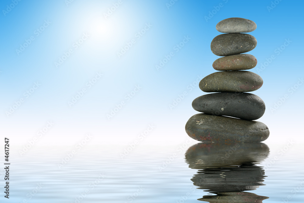 Pile of Balanced Stones in Zen-like Setting.