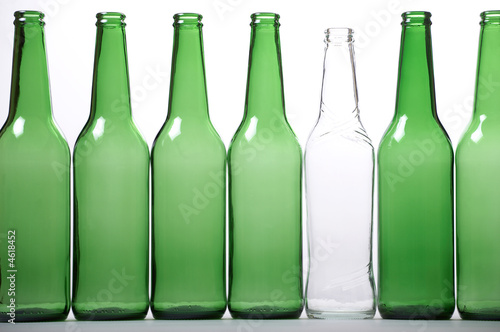 White and green bottles