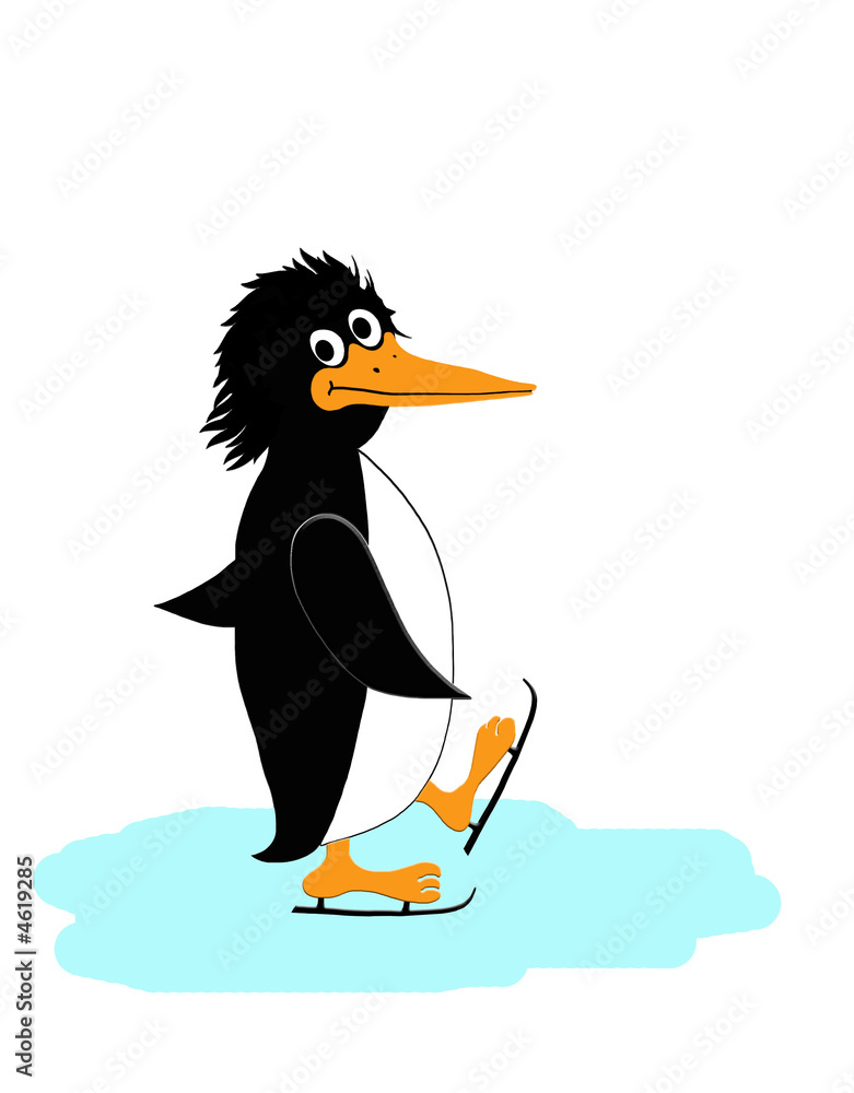 Pinguin Auf Eis Stock Illustration Adobe Stock