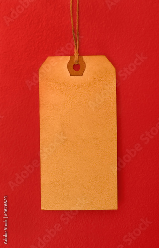 Vintage Tag on Red