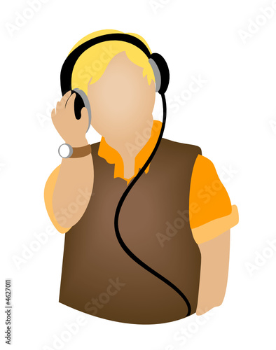 Guy Listening to Music Icon
